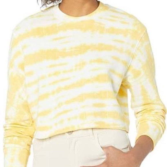 Monrow Tops - Monrow Women's Supersoft Tie Dye Cropped Sweatshirt NWT